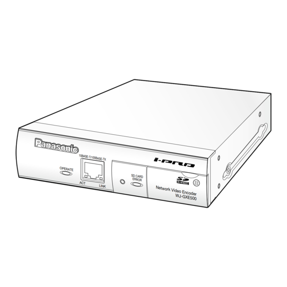 Panasonic WJ-GXE500 Guide D'installation