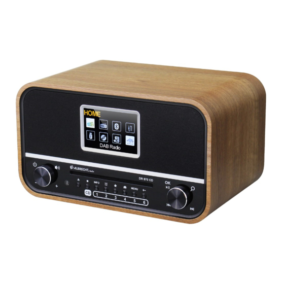 Albrecht Audio DR 870 CD Manuel D'utilisation