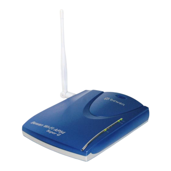 BeWAN Wi-Fi AP54 Super G Guide De L'utilisateur