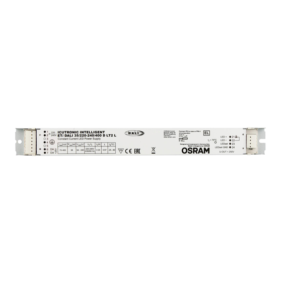 Osram OPTOTRONIC OTi DALI 35/220-240/400 D LT2 UF L Mode D'emploi