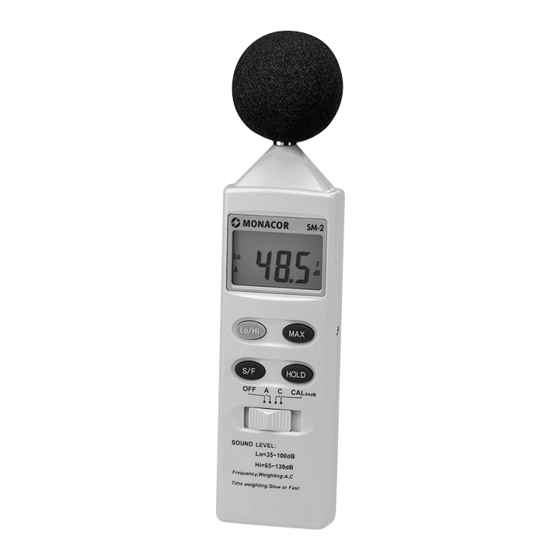 Monacor SM-2 Mode D'emploi