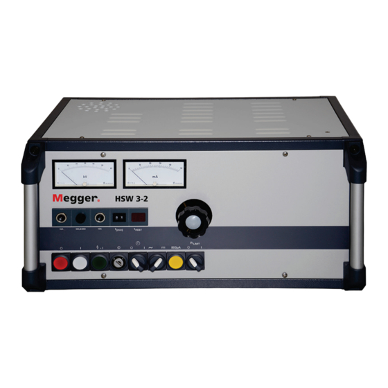 Megger HPG AC Serie Manuel D'utilisation