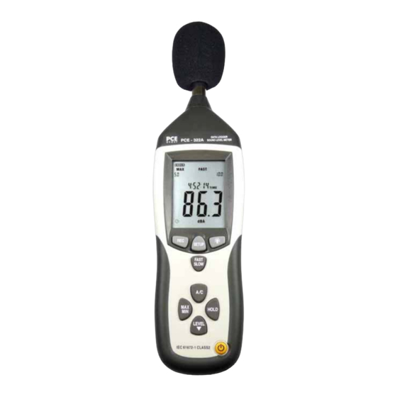 PCE Instruments PCE-322 A Notice D'emploi