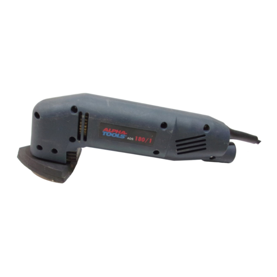 ALPHA-TOOLS ADS 180/1 Instructions De Service