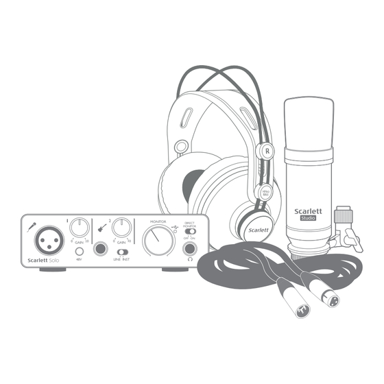 Focusrite Scarlett Solo Studio Mode D'emploi