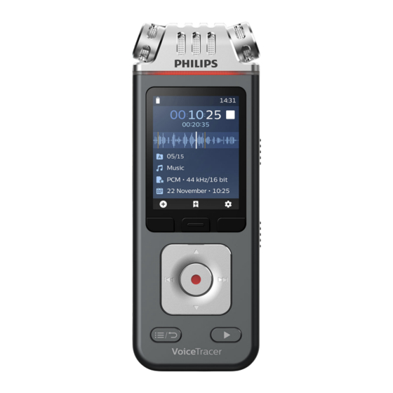 Philips VoiceTracer DVT8115/00 Manuel De L'utilisateur