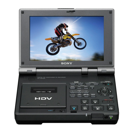 Sony GV-HD700/1 Mode D'emploi
