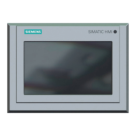 Siemens SIMATIC HMI TP700 Comfort Outdoor Notice De Service