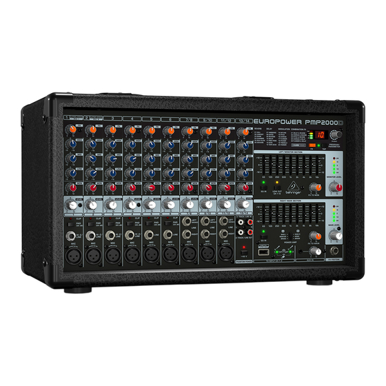 Behringer EUROPOWER PMP2000D Mode D'emploi