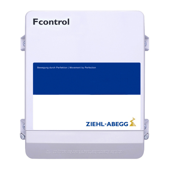 ZIEHL-ABEGG Fcontrol FSET4M Notice D'utilisation