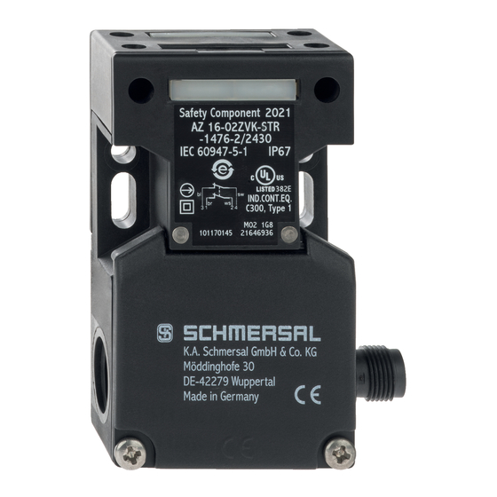 schmersal AZ 16-02ZVK-STR-1476-2/2430 Manuel D'instructions