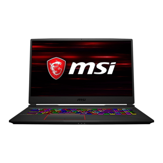 MSI GE75 RAIDER RGB Manuel D'utilisation