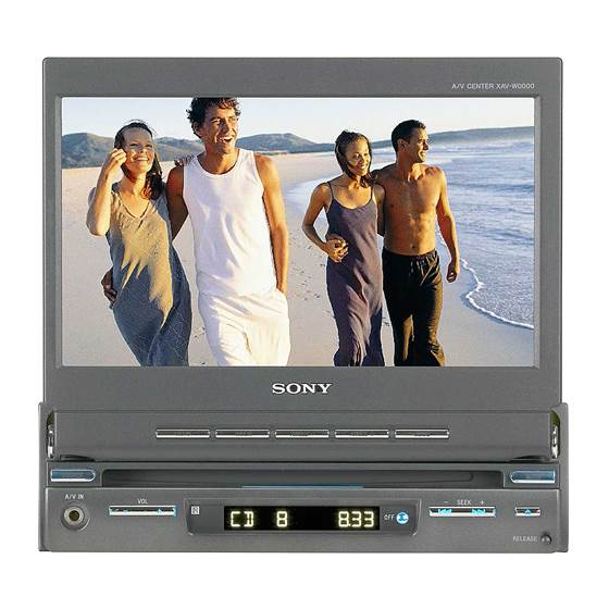 Sony XAV-A1 Mode D'emploi