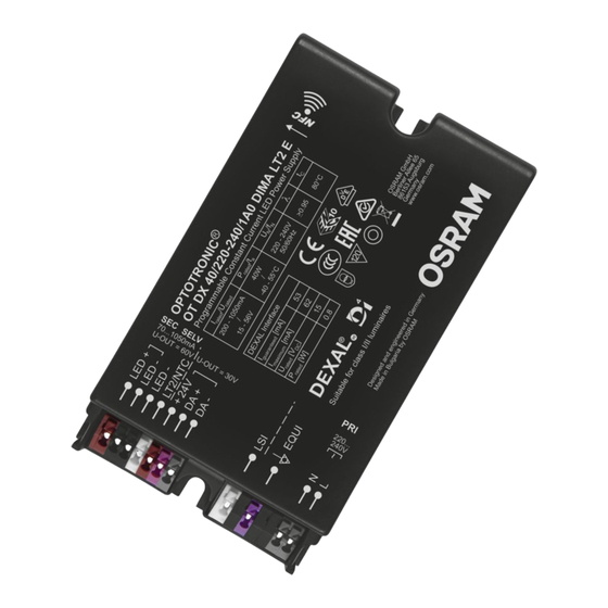 Osram OPTOTRONIC DEXAL OT DX 40/220-240/1A0 DIMA LT2 E Manuel D'installation