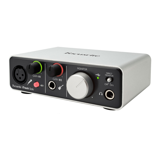 Focusrite iTrack Solo Mode D'emploi