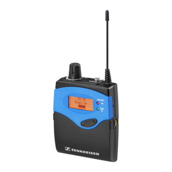 Sennheiser Tourguide UHF Notice D'emploi