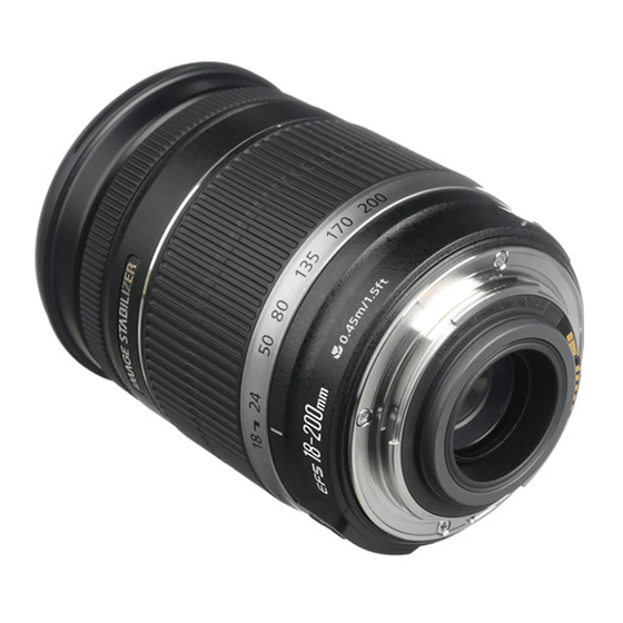 Canon EF-S18-200mm f/3.5-5.6 IS Mode D'emploi