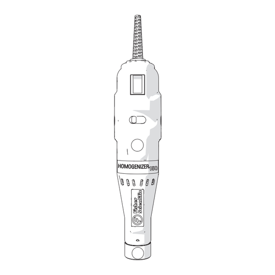 Fisher Scientific 150 Homogenizer Manuel D'utilisation