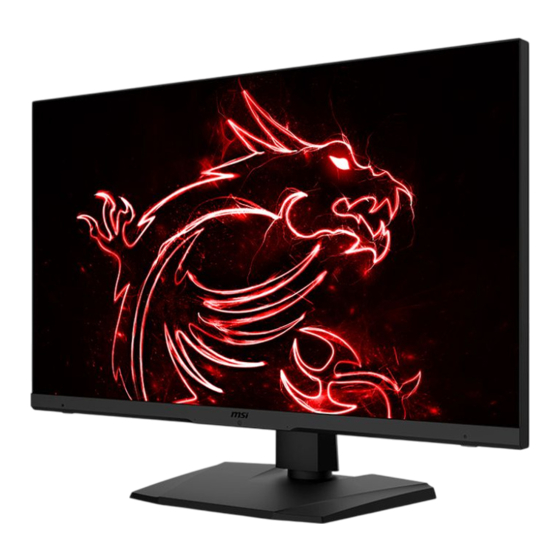 MSI Optix Serie Guide D'utilisation