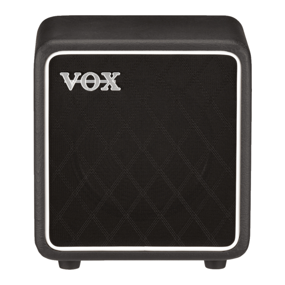 VOX Amplification BC108 Manuel D'utilisation