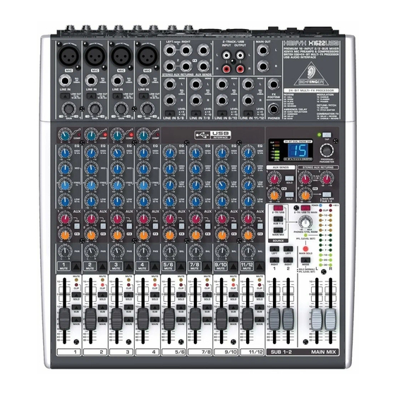 Behringer XENYX 1622FX Notice D'utilisation