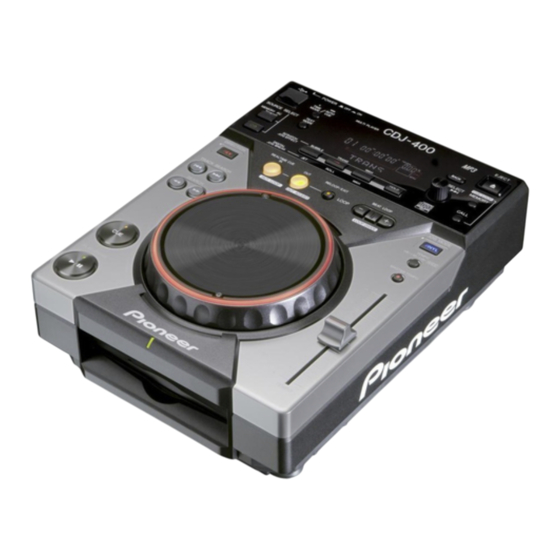 Pioneer CDJ-400 Guide D'installation