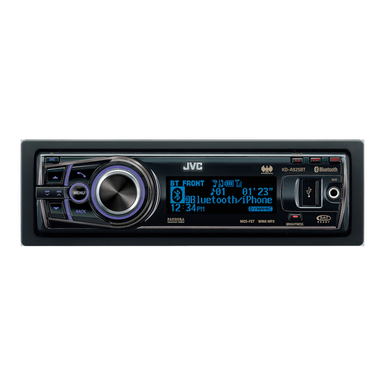 JVC KD-A925BT Manuel D'installation/Raccordement