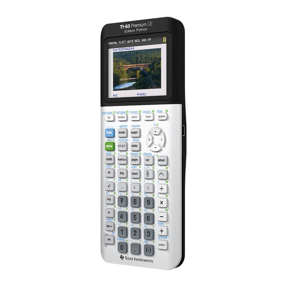 Texas Instruments TI-83 Premium CE Guide De Référence