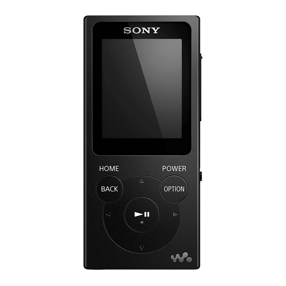 Sony Walkman NW-E393 Guide D'aide