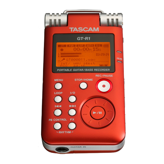 Tascam GT-R1 Guide De Prise En Main