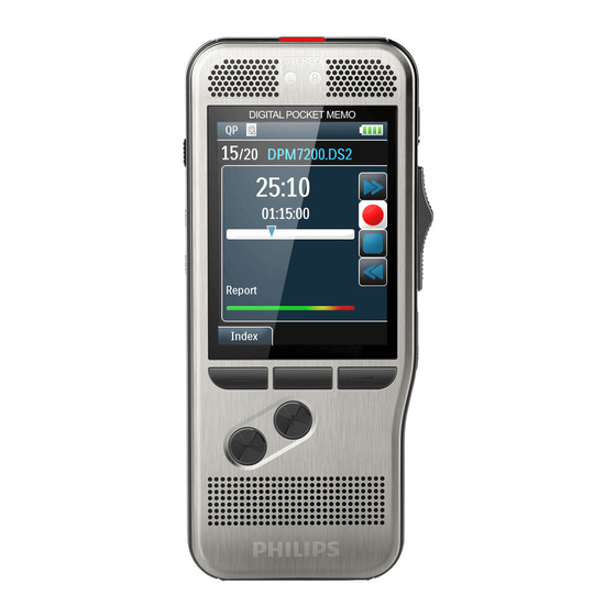 Philips Pocket Memo DPM7000 Mode D'emploi