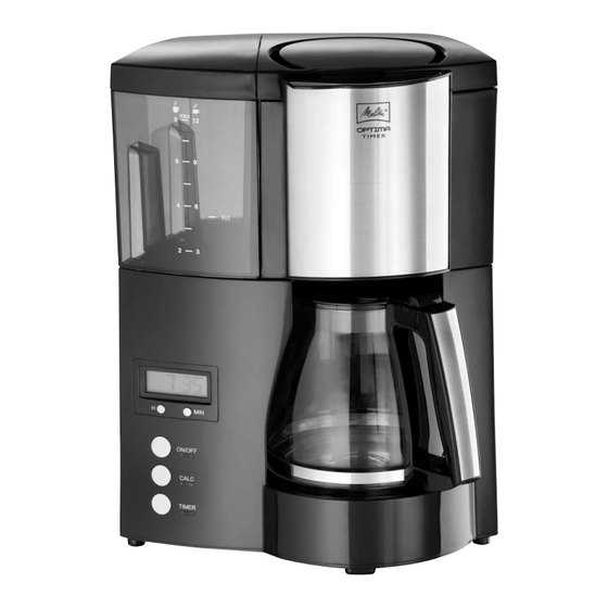 Melitta OPTIMA TIMER Mode D'emploi