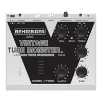 Behringer VINTAGE TUBE MONSTER VT999 Mode D'emploi