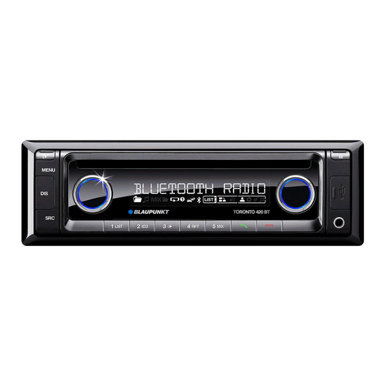 Blaupunkt Toronto 420 BT Manuels