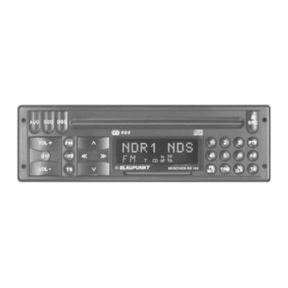 Blaupunkt Munchen RD 104 Instructions De Montage