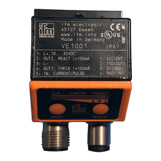 IFM Electronic Efector 800 VE1001 Notice De Montage