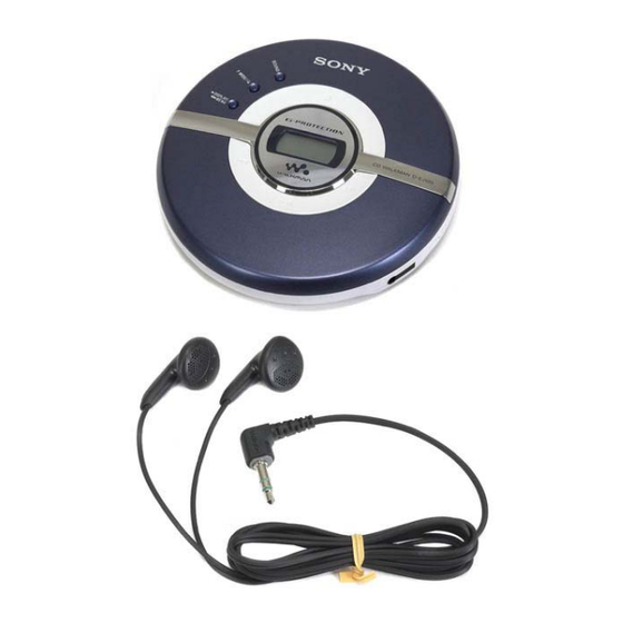 Sony WALKMAN D-EJ100 Mode D'emploi