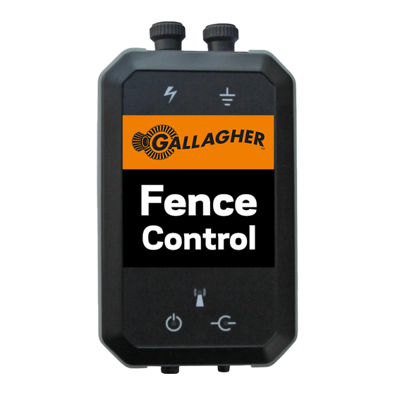 Gallagher Fence Control Instructions D'utilisation