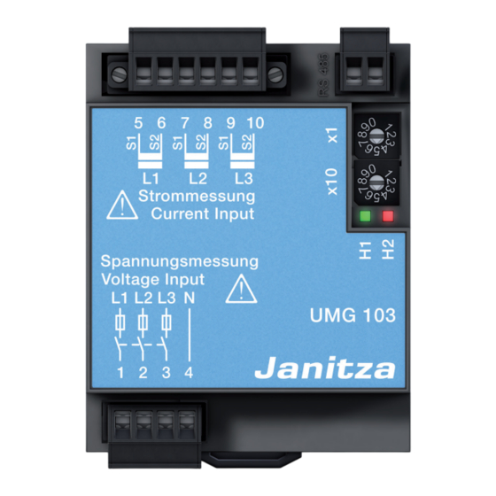 janitza UMG 103 Installation Et Mise En Service