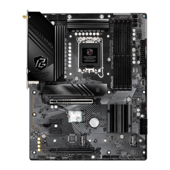 ASROCK PHANTOM GAMING Z790 LIGHTNING WIFI Manuel Utilisateur