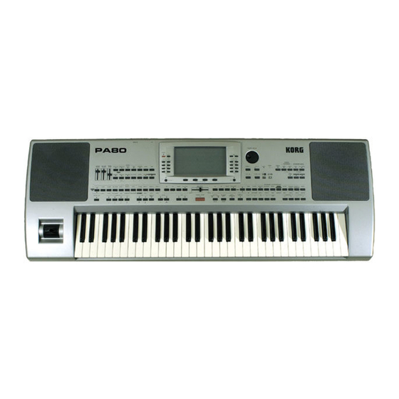 Korg PA 80 Mode D'emploi