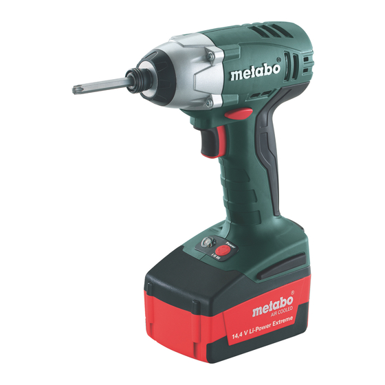 Metabo SSD 14.4 LT Manuels