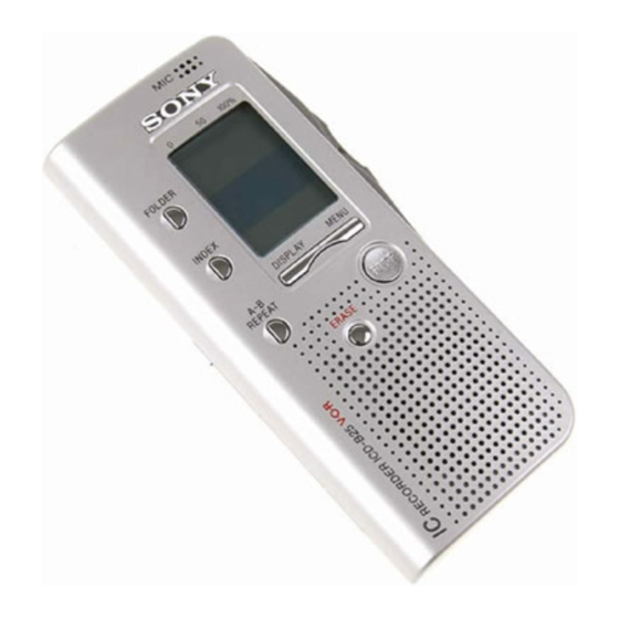 Sony IC RECORDER ICD-B25 Mode D'emploi