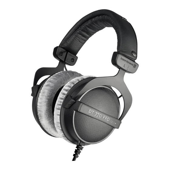 Beyerdynamic DT 770 PRO Mode D'emploi