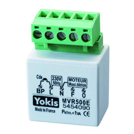 Yokis MVR500E Guide Rapide