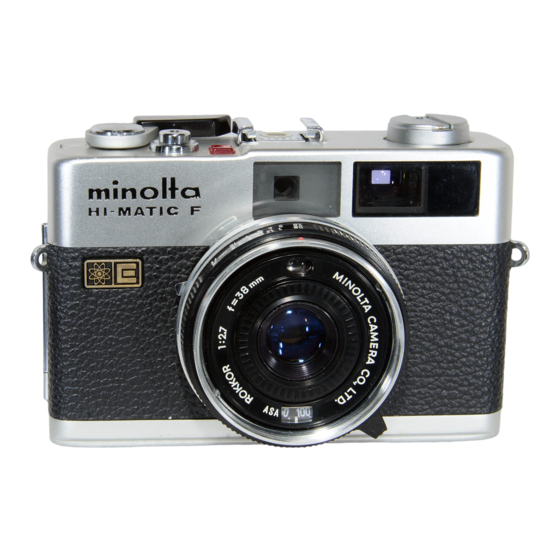 Minolta Hi-Matic F Mode D'emploi