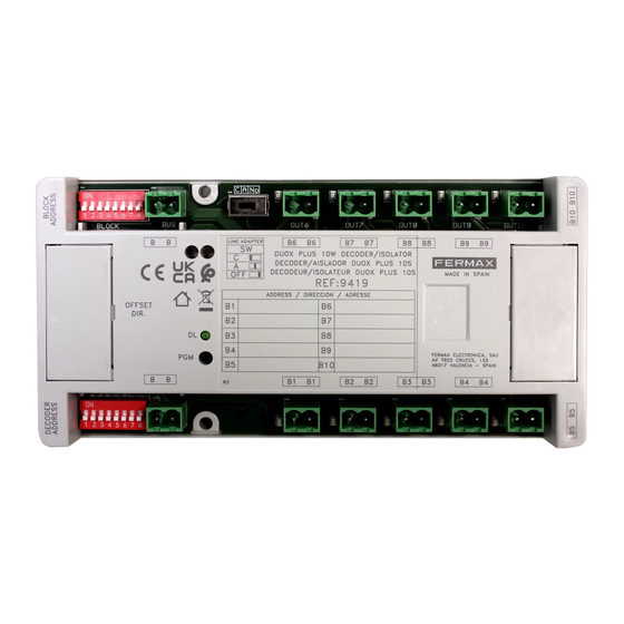 Fermax DUOX PLUS 10S Guide De Mise En Marche Rapide