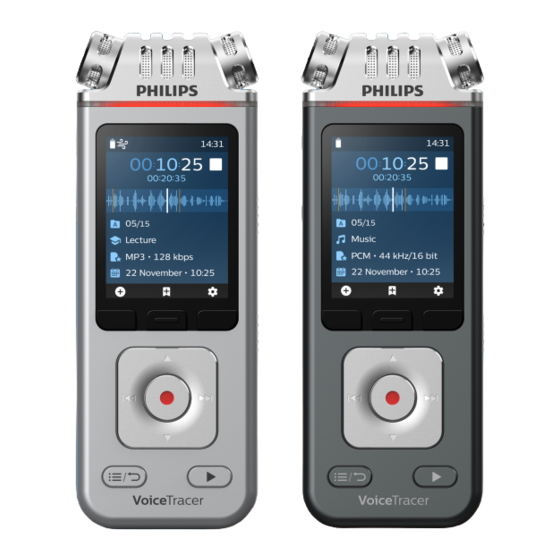 Philips VoiceTracer DVT4110 Manuel De L'utilisateur