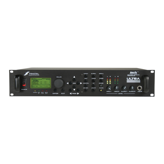 Fractal Audio Systems Axe-Fx Ultra Mode D'emploi