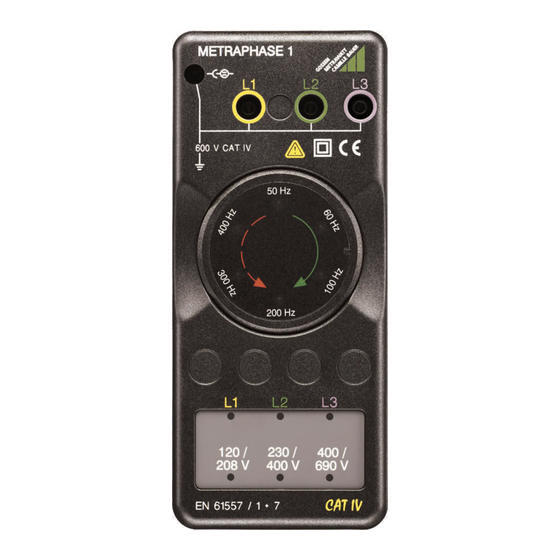 Gossen MetraWatt METRAPHASE 1 Mode D'emploi